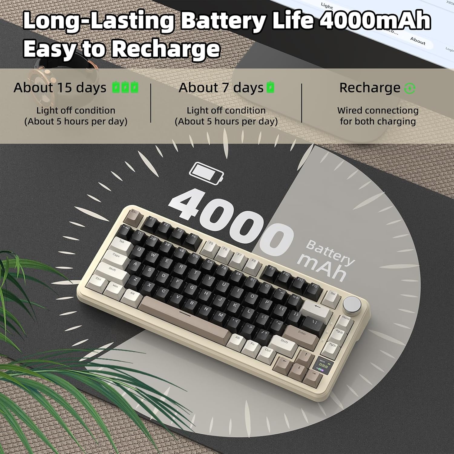 Attack Shark Keyboard X85 Pro Mechanical Gaming Keyboard Wireless Blueberry Switch Attack Shark Keyboard X85 Pro Mechanical Gaming Keyboard Wireless Blueberry Switch